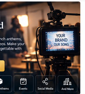 Camera filming a branded business video